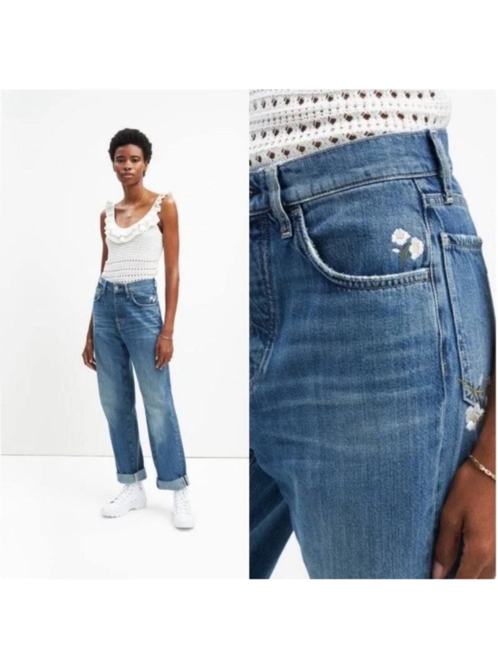7 For All Mankind Straight Jeans Blue Denim Size 27